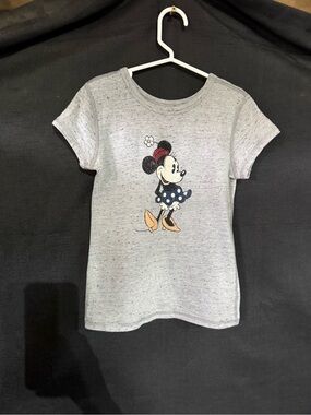 Disney Gray Heather Minnie Mouse Short Sleeve Tee